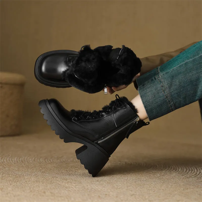USS Shoes Matilde Women's Snow Leather Ankle Boots