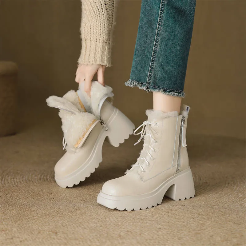 USS Shoes Matilde Women's Snow Leather Ankle Boots