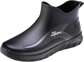 Women's Ankle Fishing Deck Boots Short Waterproof Rubber Rain Boots Lightweight Non Slip Garden Work Shoes