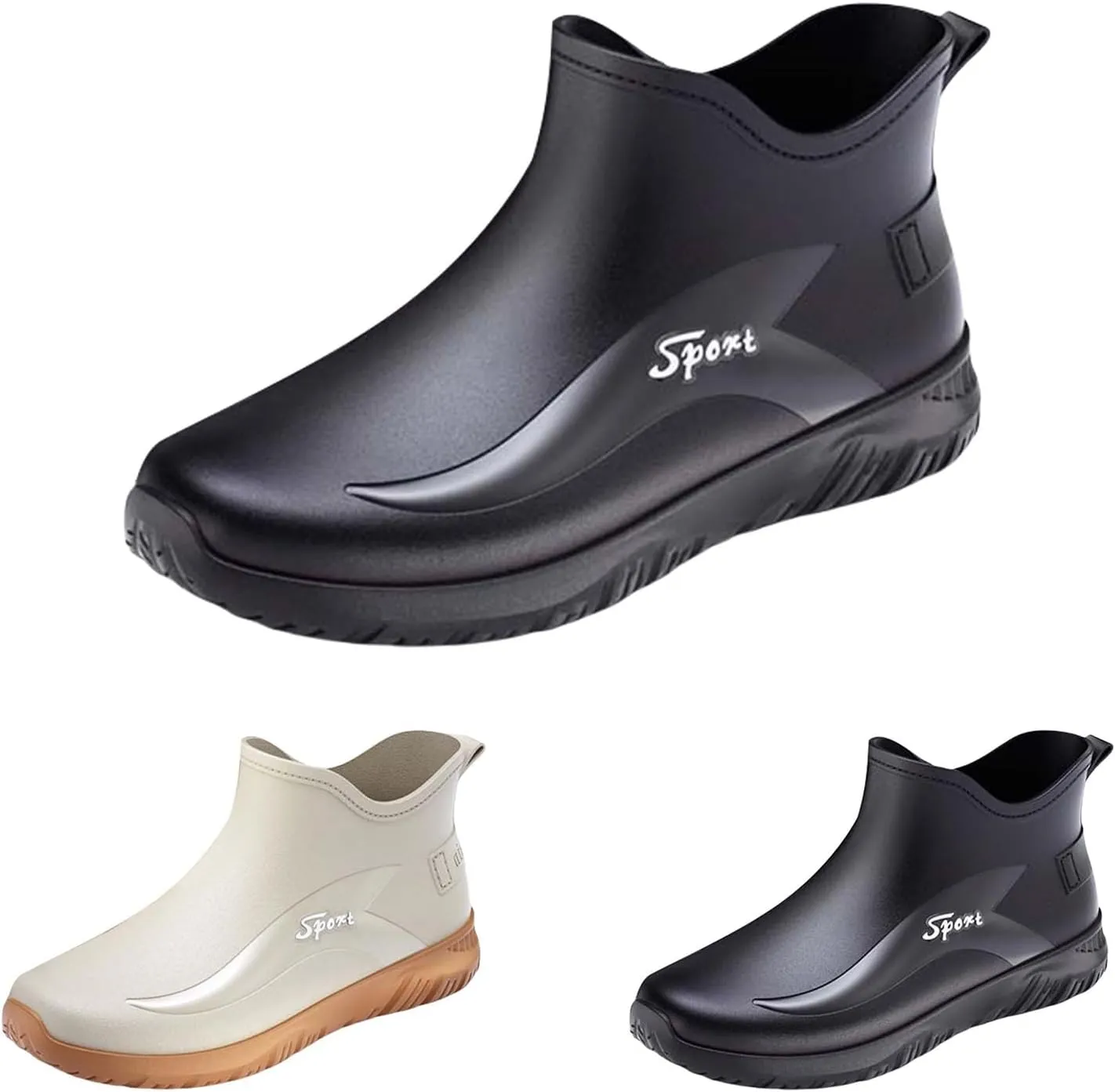 Women's Ankle Fishing Deck Boots Short Waterproof Rubber Rain Boots Lightweight Non Slip Garden Work Shoes