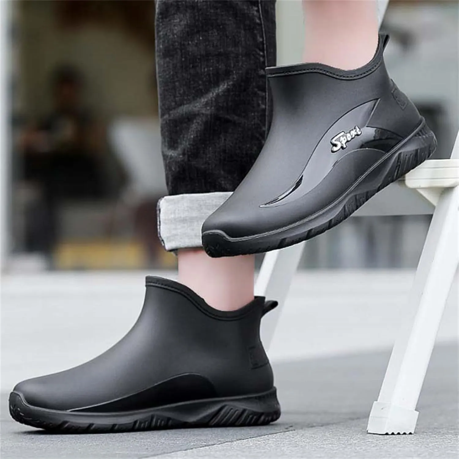 Women's Ankle Fishing Deck Boots Short Waterproof Rubber Rain Boots Lightweight Non Slip Garden Work Shoes