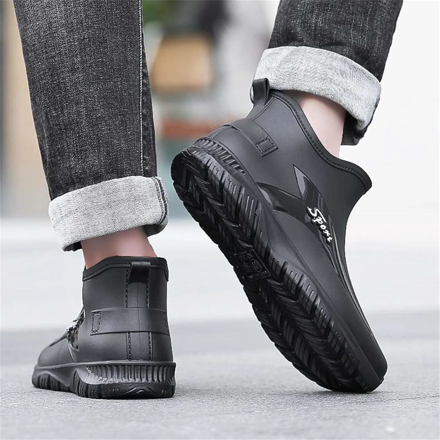 Women's Ankle Fishing Deck Boots Short Waterproof Rubber Rain Boots Lightweight Non Slip Garden Work Shoes