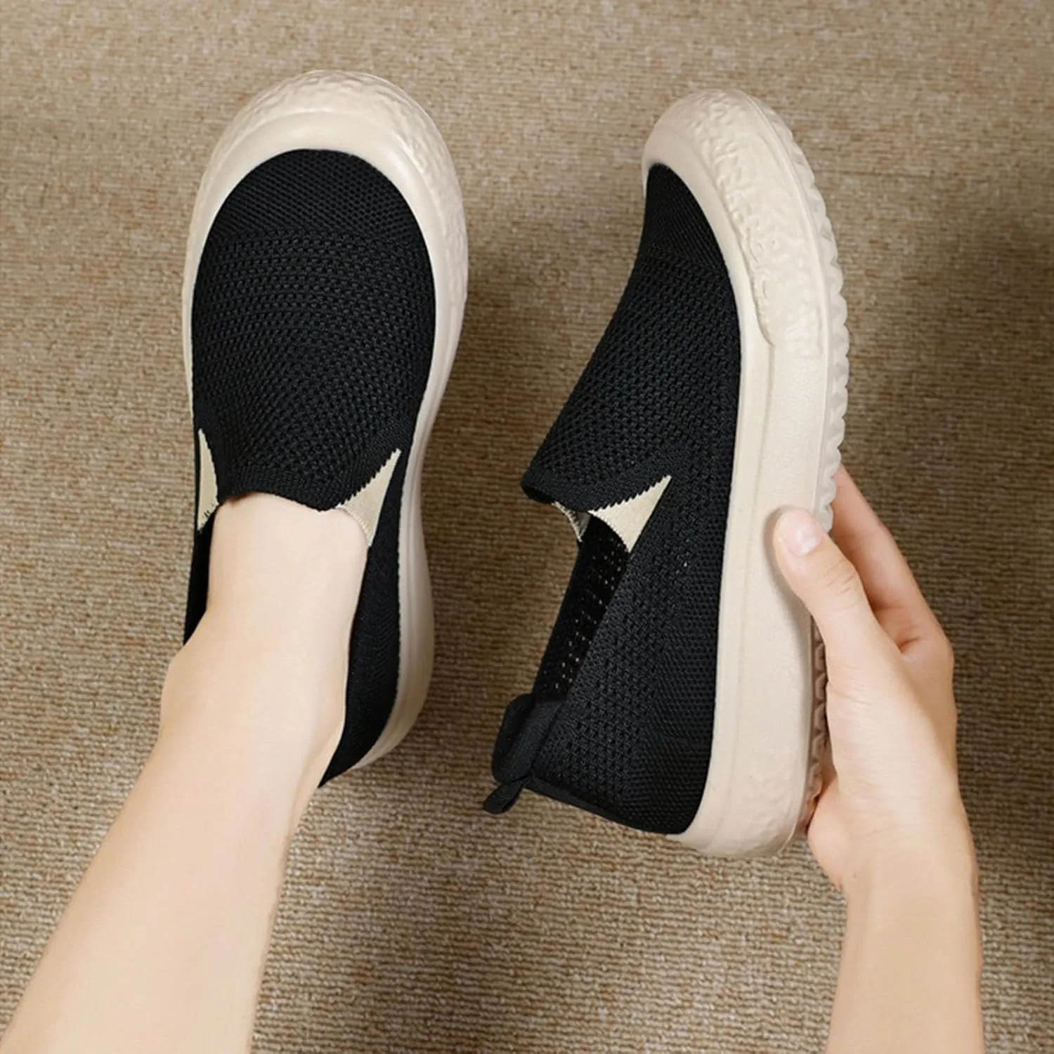 Women’s Breathable Mesh Walking Shoes, Orthopedic Support & Slip-On for Daily Wear, Travel & Hiking