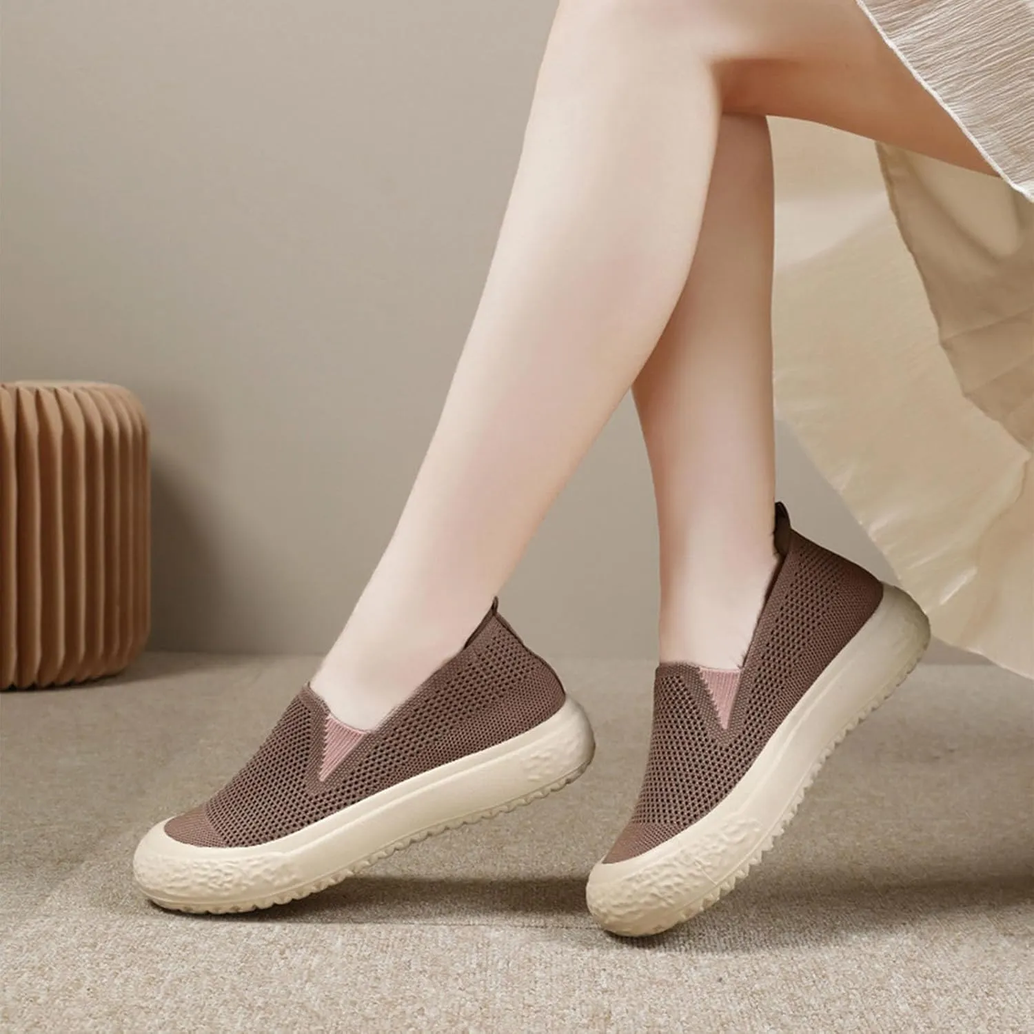 Women’s Breathable Mesh Walking Shoes, Orthopedic Support & Slip-On for Daily Wear, Travel & Hiking