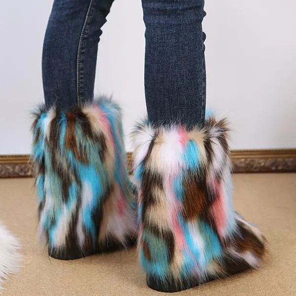 Women's Casual Warm Plush Mid-Leg Snow Boots 48476185S