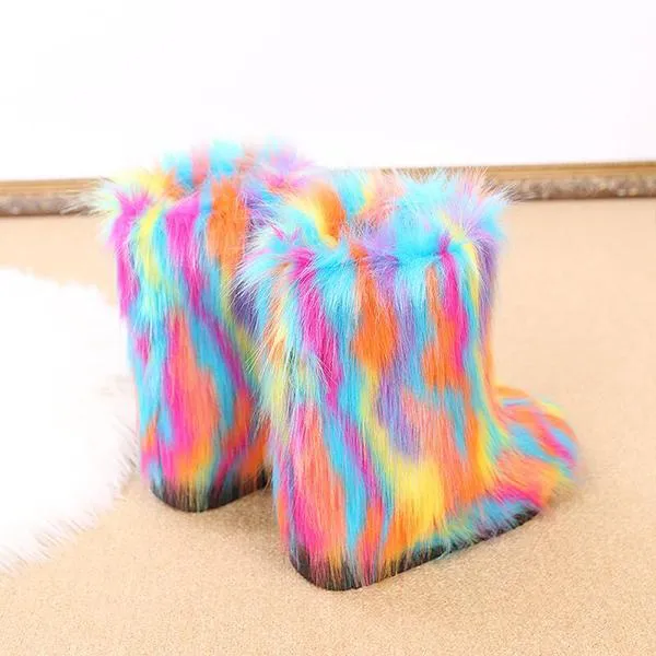 Women's Casual Warm Plush Mid-Leg Snow Boots 48476185S