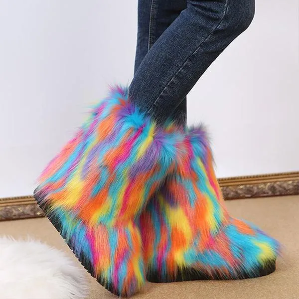 Women's Casual Warm Plush Mid-Leg Snow Boots 48476185S