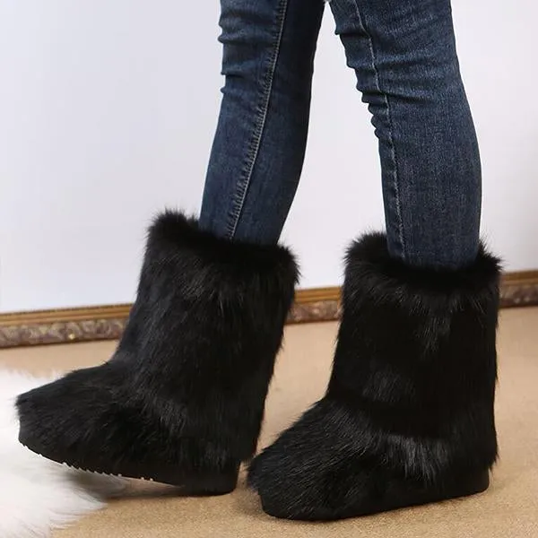 Women's Casual Warm Plush Mid-Leg Snow Boots 48476185S