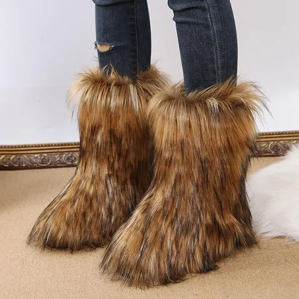 Women's Casual Warm Plush Mid-Leg Snow Boots 48476185S