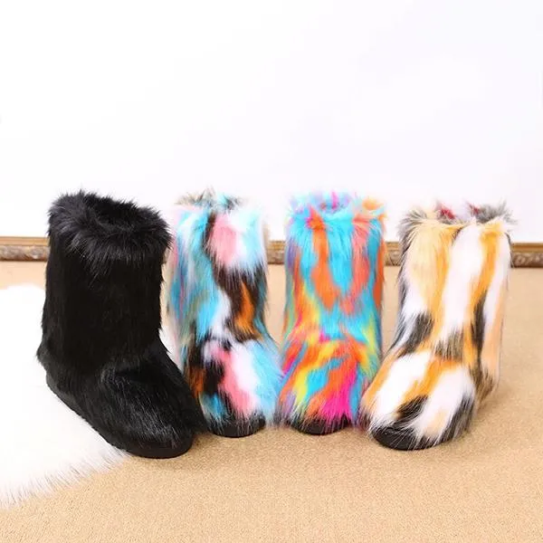Women's Casual Warm Plush Mid-Leg Snow Boots 48476185S
