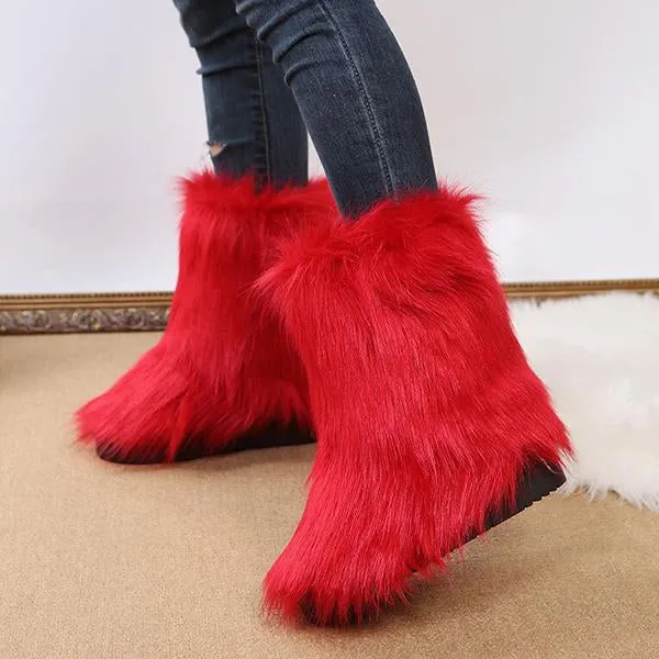 Women's Casual Warm Plush Mid-Leg Snow Boots 48476185S