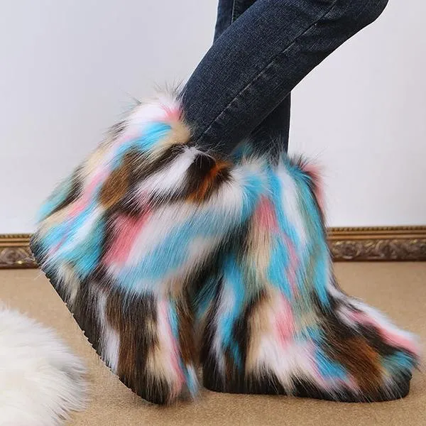 Women's Casual Warm Plush Mid-Leg Snow Boots 48476185S