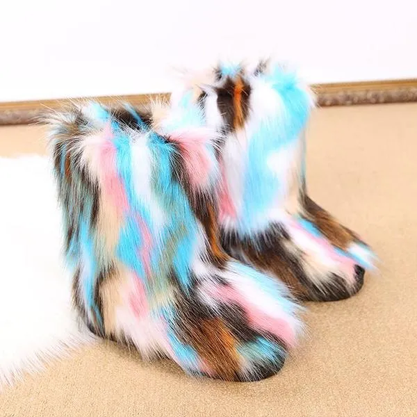 Women's Casual Warm Plush Mid-Leg Snow Boots 48476185S