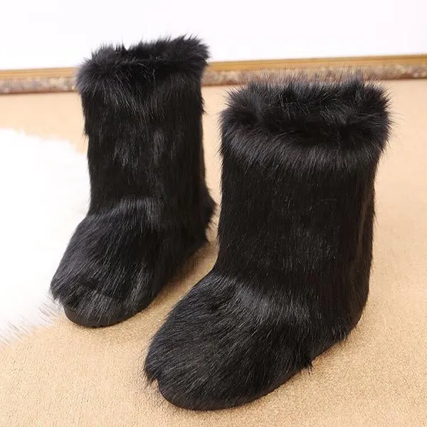 Women's Casual Warm Plush Mid-Leg Snow Boots 48476185S