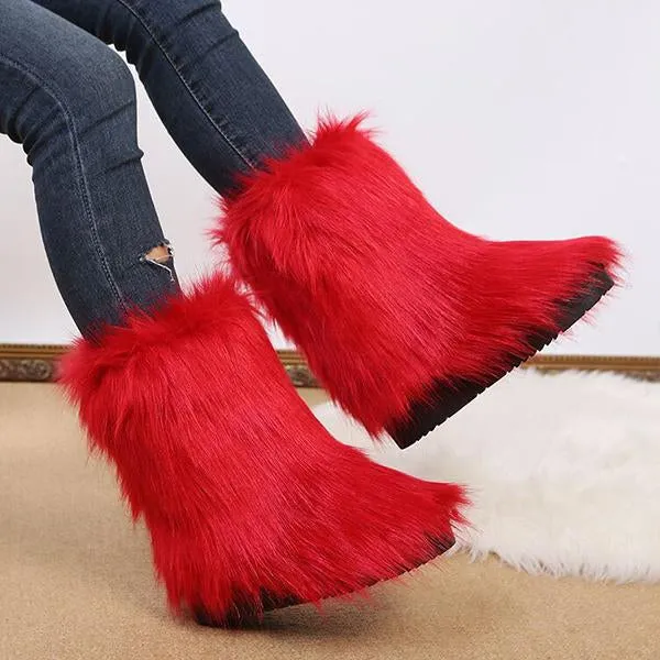 Women's Casual Warm Plush Mid-Leg Snow Boots 48476185S