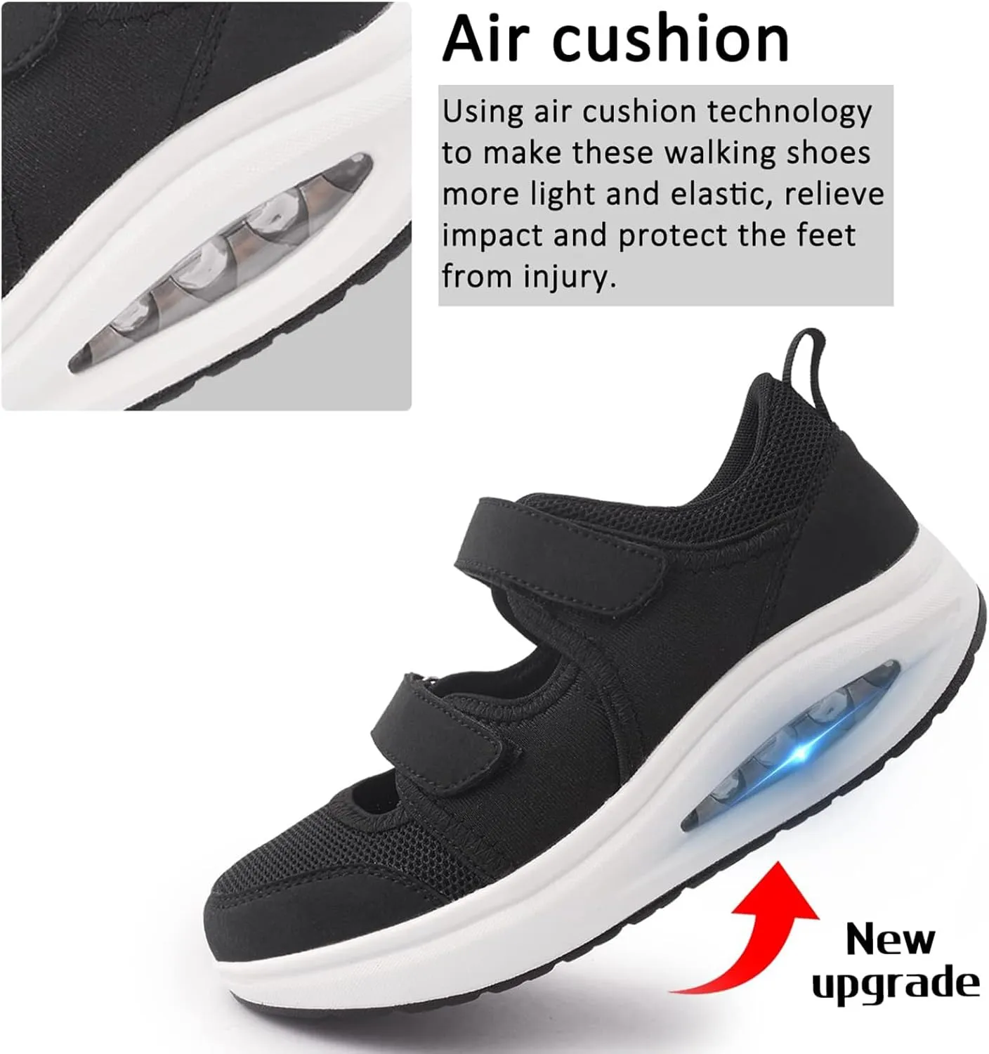 Women's Comfortable Working Nurse Shoes Non-Slip Adjustable Breathable Walking Buffer Fitness Casual Nursing Orthotic Lightweight Shoes
