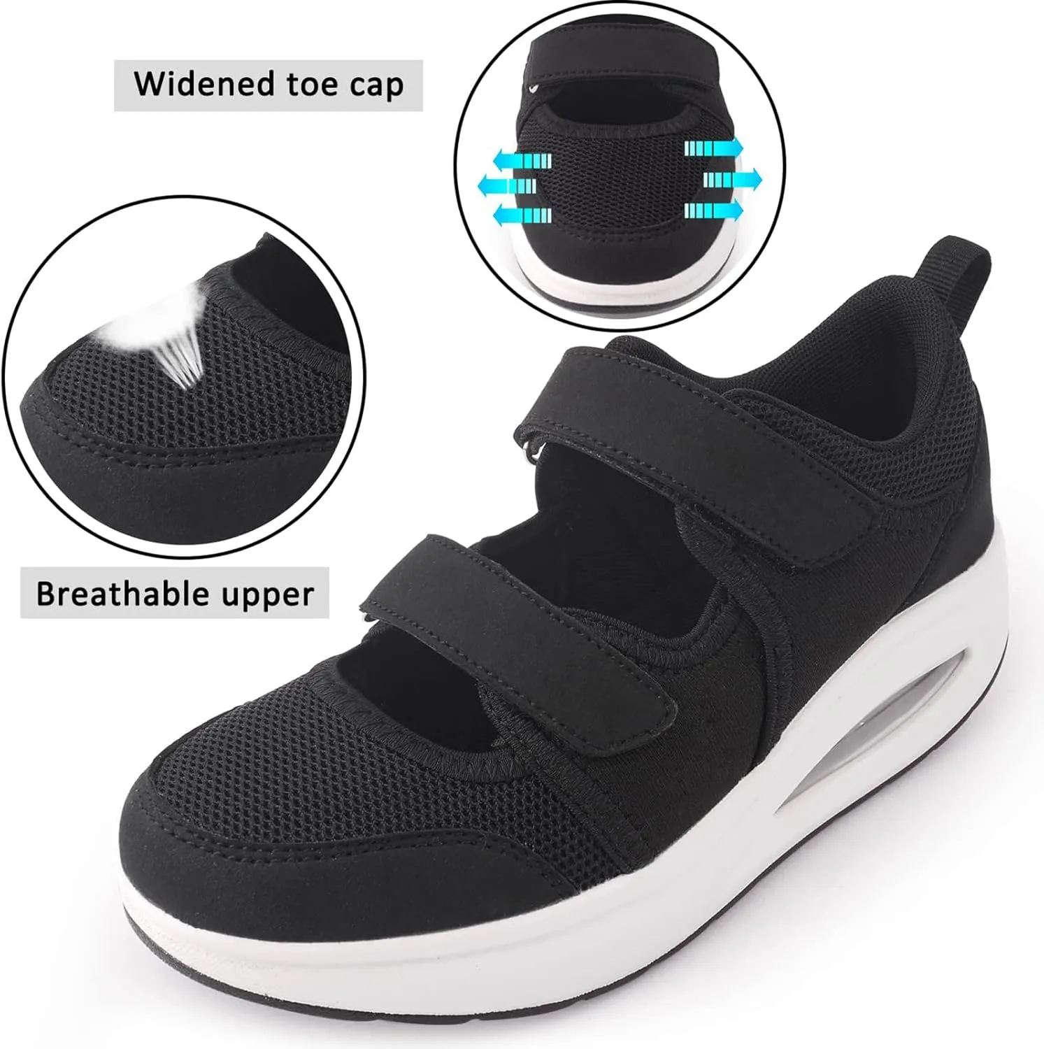 Women's Comfortable Working Nurse Shoes Non-Slip Adjustable Breathable Walking Buffer Fitness Casual Nursing Orthotic Lightweight Shoes