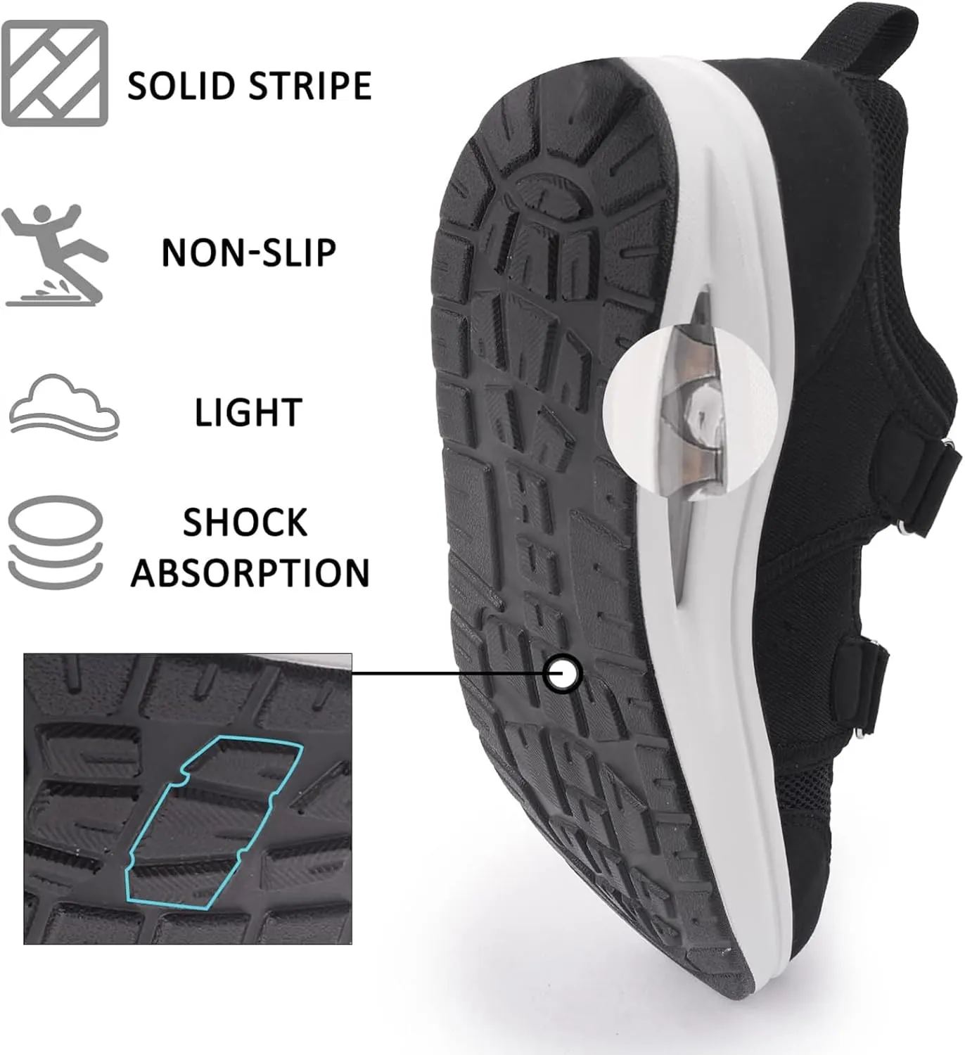 Women's Comfortable Working Nurse Shoes Non-Slip Adjustable Breathable Walking Buffer Fitness Casual Nursing Orthotic Lightweight Shoes