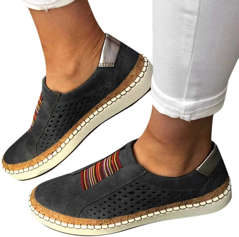 Women's Slip on Shoe Walking Travel Shoes Casual Loafers Breathable Flat Shoes Lightweight Comfort Flats Sneakers