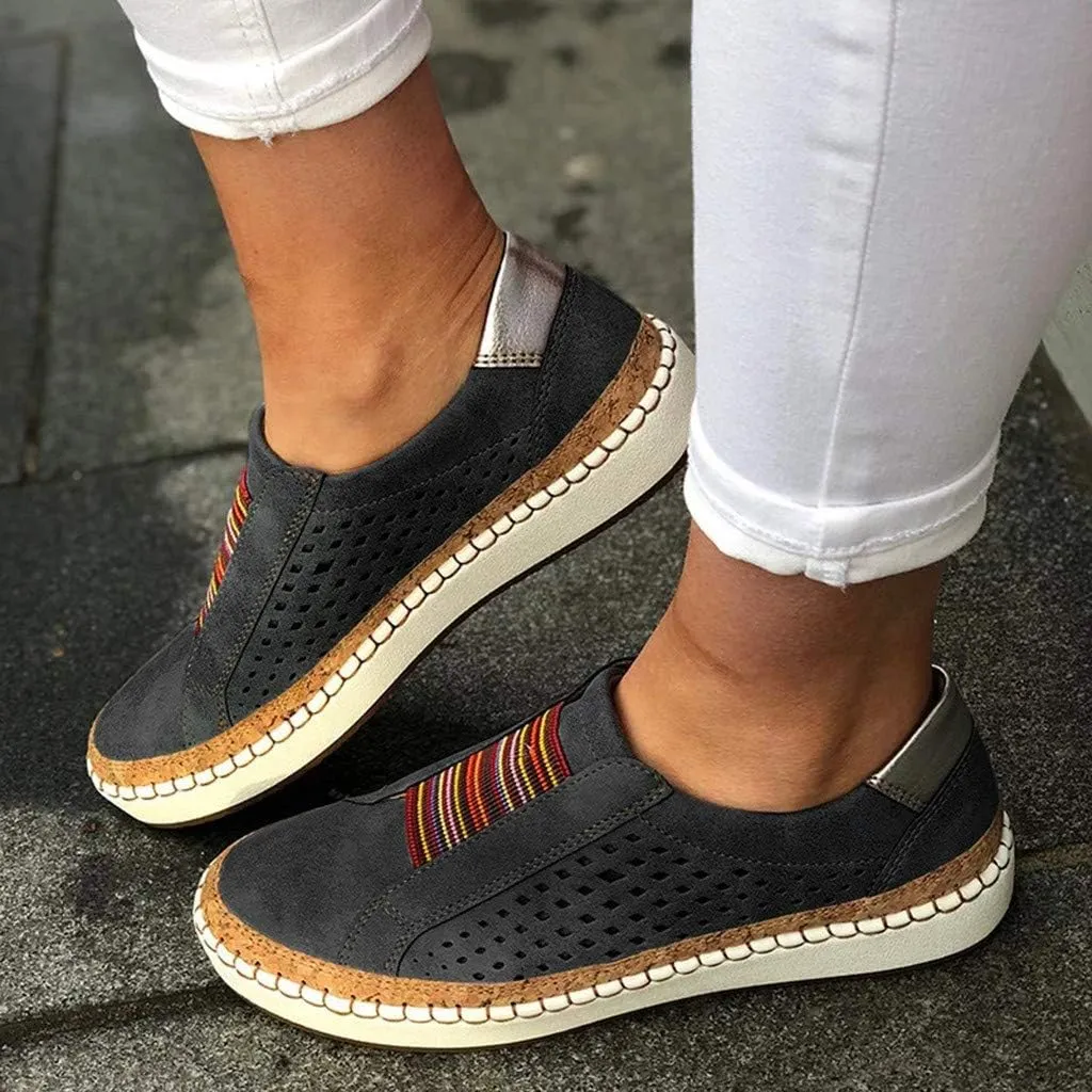 Women's Slip on Shoe Walking Travel Shoes Casual Loafers Breathable Flat Shoes Lightweight Comfort Flats Sneakers