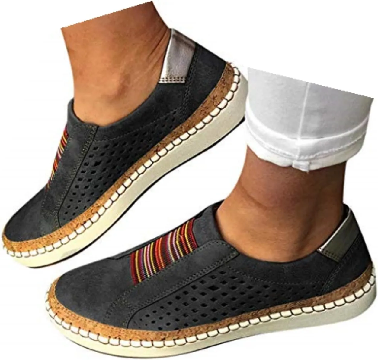 Women's Slip on Shoe Walking Travel Shoes Casual Loafers Breathable Flat Shoes Lightweight Comfort Flats Sneakers