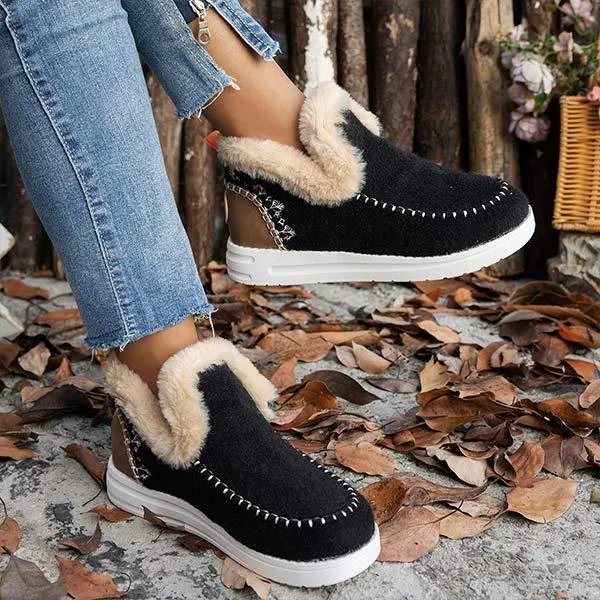 Women's Thickened Warm Flat Snow Boots 95124435C