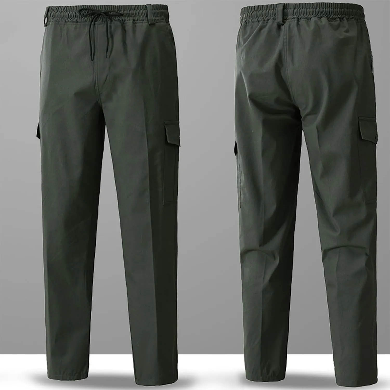 ZEFOTIM Casual Pants for Men Camouflage/Solid Color Cinch Bottom Casual Pant Breathable Trousers with Pockets